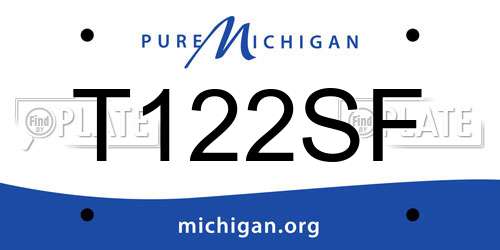 T122SF Michigan License Plate