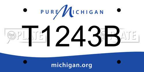 T1243B Michigan License Plate