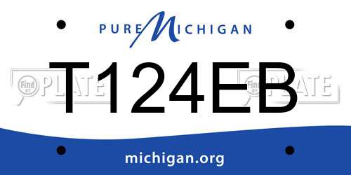 T124EB Michigan License Plate