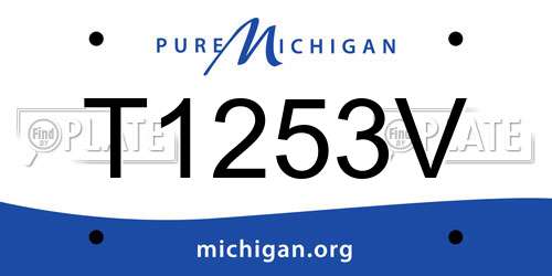 T1253V Michigan License Plate