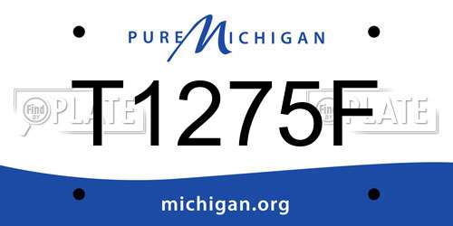 T1275F Michigan License Plate