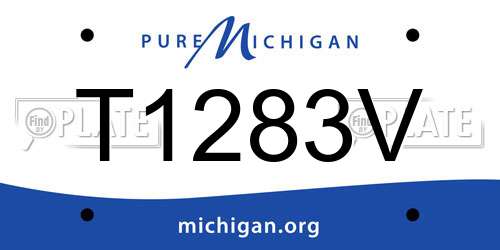 T1283V Michigan License Plate