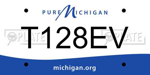 T128EV Michigan License Plate
