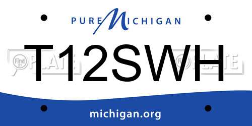 T12SWH Michigan License Plate