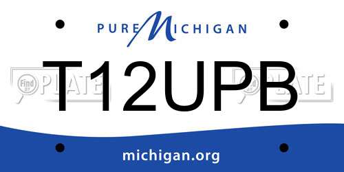 T12UPB Michigan License Plate