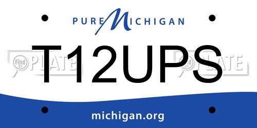 T12UPS Michigan License Plate