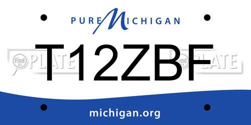 T12ZBF Michigan License Plate