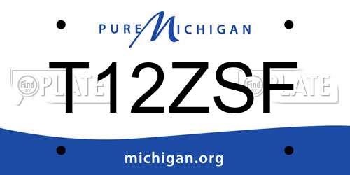 T12ZSF Michigan License Plate