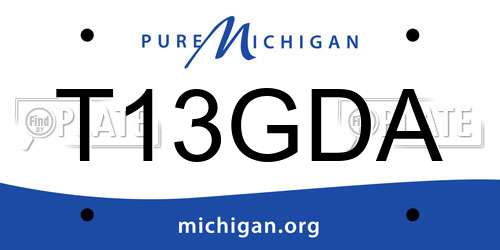T13GDA Michigan License Plate