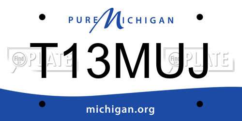 T13MUJ Michigan License Plate