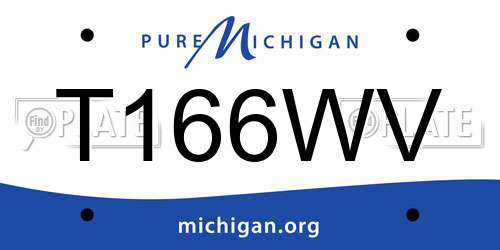 T166WV Michigan License Plate