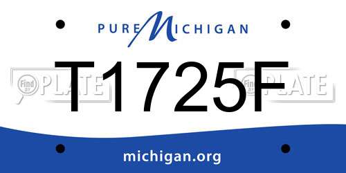 T1725F Michigan License Plate