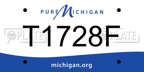 T1728F Michigan License Plate