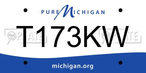 T173KW Michigan License Plate