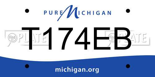 T174EB Michigan License Plate