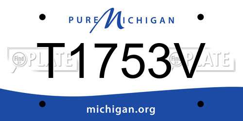 T1753V Michigan License Plate