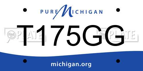 T175GG Michigan License Plate