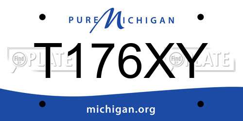 T176XY Michigan License Plate