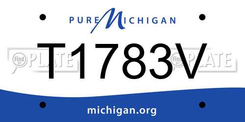 T1783V Michigan License Plate