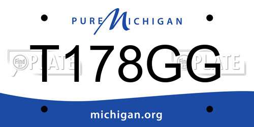 T178GG Michigan License Plate