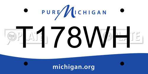 T178WH Michigan License Plate