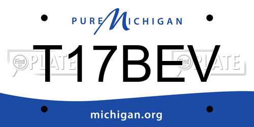 T17BEV Michigan License Plate