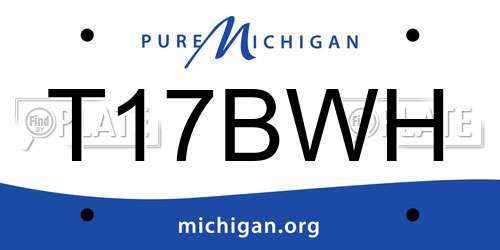 T17BWH Michigan License Plate