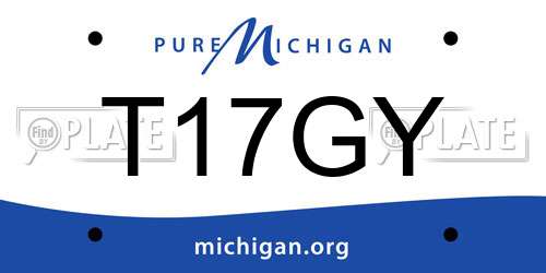 T17GY Michigan License Plate