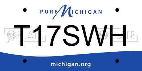 T17SWH Michigan License Plate