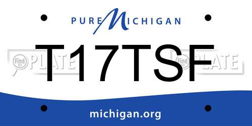 T17TSF Michigan License Plate