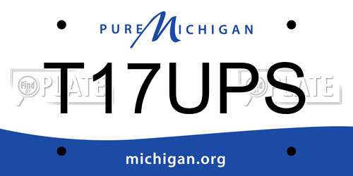 T17UPS Michigan License Plate