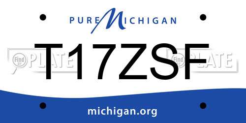 T17ZSF Michigan License Plate