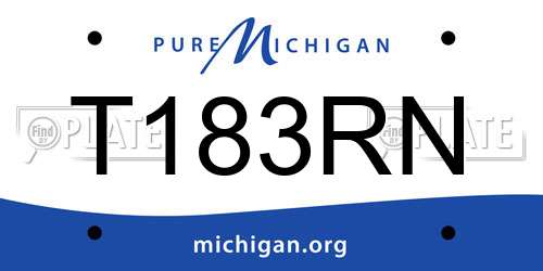 T183RN Michigan License Plate