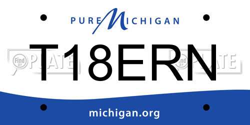 T18ERN Michigan License Plate