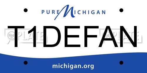 T1DEFAN Michigan License Plate