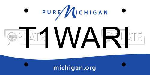 T1WARI Michigan License Plate