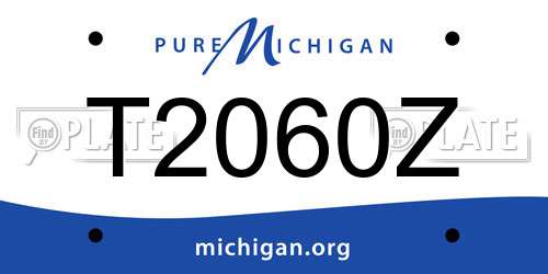 T2060Z Michigan License Plate