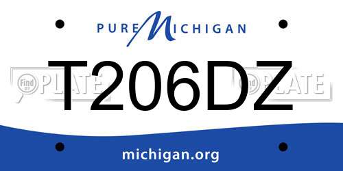 T206DZ Michigan License Plate
