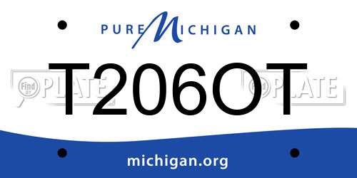 T206OT Michigan License Plate