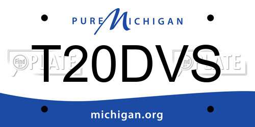 T20DVS Michigan License Plate