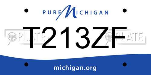 T213ZF Michigan License Plate