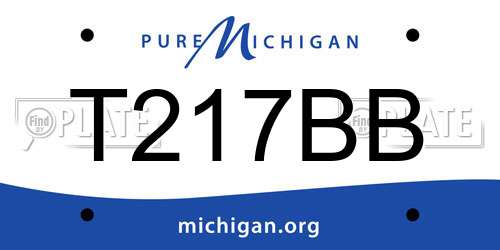 T217BB Michigan License Plate