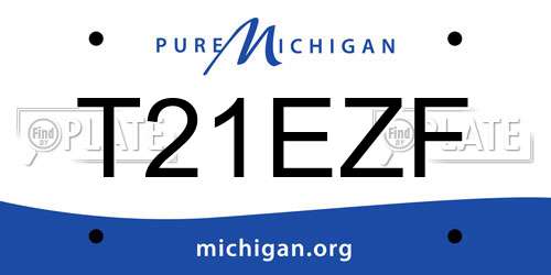 T21EZF Michigan License Plate