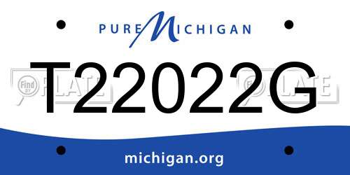 T22022G Michigan License Plate
