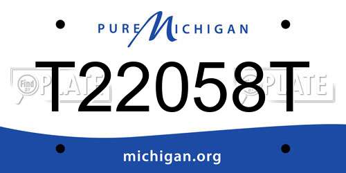 T22058T Michigan License Plate