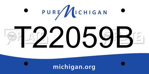 T22059B Michigan License Plate