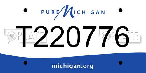 T220776 Michigan License Plate