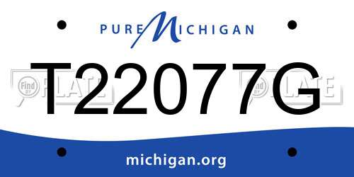 T22077G Michigan License Plate
