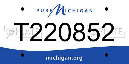 T220852 Michigan License Plate