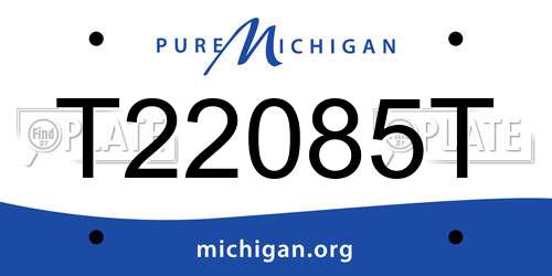 T22085T Michigan License Plate